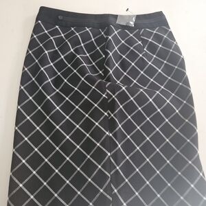 Elegant Black and White Plaid Skirt